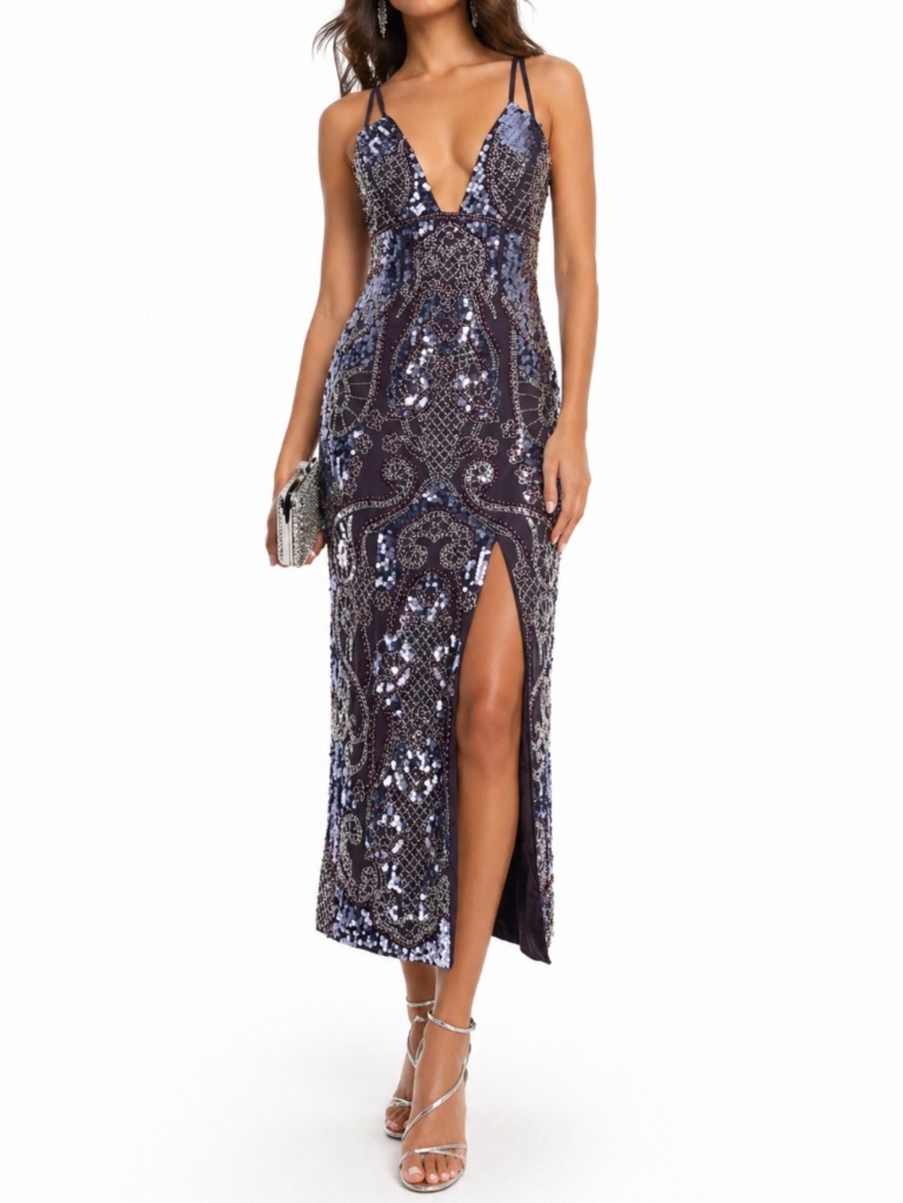 ASOS Design. Embellished Sequin Midi Dress.‎